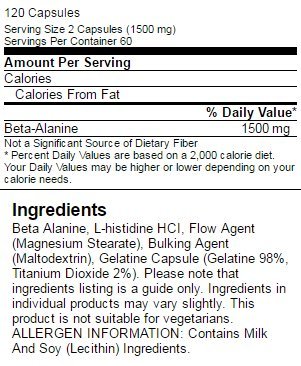 Applied Nutrition 1500mg Beta-Alanina 120 Cápsulas 240 g
