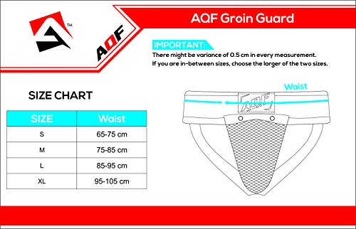 AQF Boxeo Coquilla Protectora para la Ingle con Copa con Gel Elástico Suspensorio Abdominal para MMA Artes Marciales Boxeo Muay Thai Kickboxing (S)