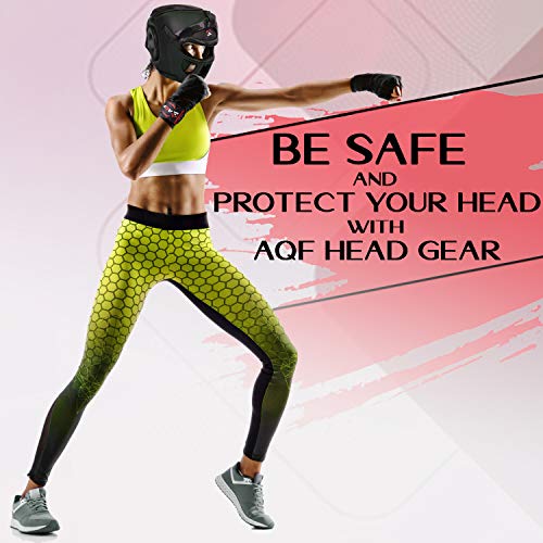 AQF Casco Boxeo Protector para La Cabeza De Boxeo para MMA Entrenamiento Removible Protector Rejilla Equipo De Combate Kickboxing Taekwondo Muay Thai