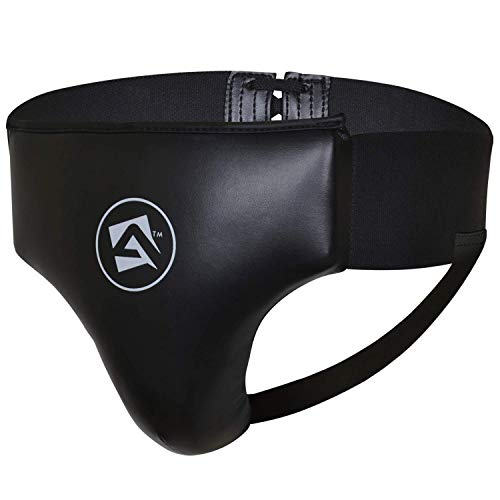 AQF Coquilla Protector para la Ingle para Boxeo MMA Copa para Ingle y Abdomen Suspensorio con Copa para Muay Thai Protección Abdominal (S)