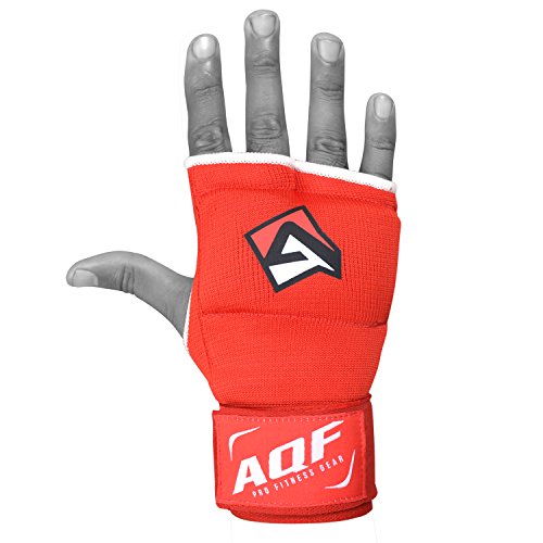 AQF Interno Guantes Vendas Boxeo MMA para Envolver Las Manos Vendas Guantes De Boxeo con Gel Mitones para Muay Thai con Estiramiento V2