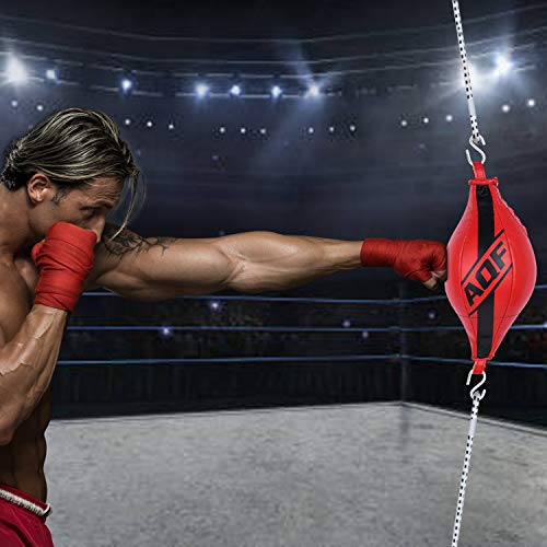 AQF Pera De Boxeo para Esquivar Punching Ball con Doble Extremo para Saco De Boxeo para Techo para Entrenar MMA Kickboxing (Rojo)