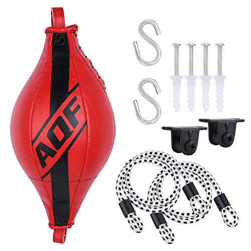 AQF Pera De Boxeo para Esquivar Punching Ball con Doble Extremo para Saco De Boxeo para Techo para Entrenar MMA Kickboxing (Rojo)