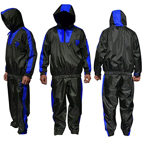 AQF Sauna Suit Chandal Fajas Reductoras Adelgazantes Hombre Perder Peso Fajas para Adelgazar para Gimnasio Trotando Fitness Hombres Y Mujeres (Azul, L)