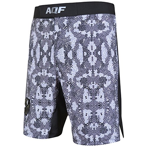 AQF Shorts Deportivos Hombre para MMA Combate Pantalones Muay Thai para Kick Boxing para Lucha En Jaula Shorts Tipo Camuflar Grises