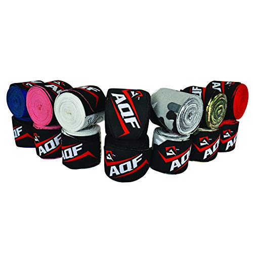 AQF Vendas Boxeo con 4 Metros Eslora Vendas Elasticas para Deportes De Combate, Boxeo, MMA (Artes Marciales Mixtas) Y Cross Fitness