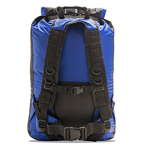 Aqua Quest HIMAL 20L Mochila Estanca Impermeable y Ligera - Mochila Plegable de Viaje y Cierre Enrollable, Estilo Ajustable para Él y para Ella, Azul