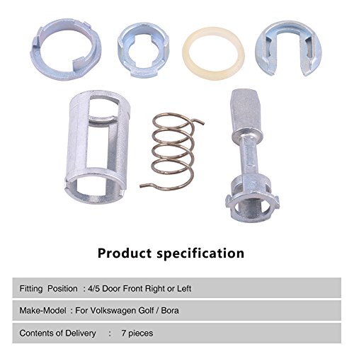 Aramox Juego de reparación de la Cerradura de la Puerta Delantera Izquierda Derecha Repuestos para MK4 Golf Bora (7pcs)