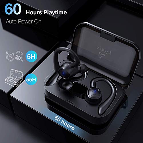 Arbily Auriculares Inalambricos, Auriculares Bluetooth Deportivos, Auriculares Inalámbricos de Audio Premium, 60 Horas/IPX7 de Escucha a Prueba de Agua para Correr, Gimnasio