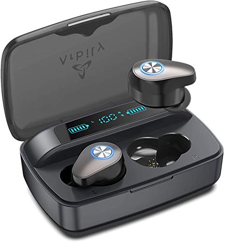 Arbily Auriculares Inalambricos en la Oreja, Auriculares Bluetooth con Graves Intensos, Auriculares Inalámbricos con Pantalla Digital LED, 140 Horas de Reproducción, IPX7