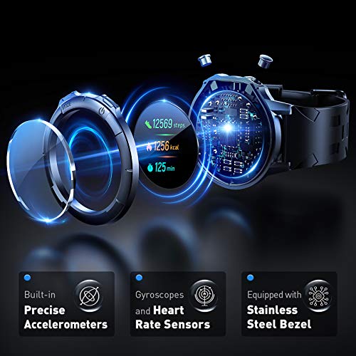 Arbily Smartwatch Hombre, Reloj Inteligente con Pantalla Tátil Completa, Reloj Deportivo Impermeable IP68, Reloj Digital Fitness Tracker para Android iOS Huawei Samsung Xiaomi
