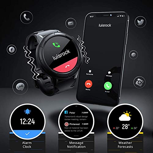 Arbily Smartwatch Hombre, Reloj Inteligente con Pantalla Tátil Completa, Reloj Deportivo Impermeable IP68, Reloj Digital Fitness Tracker para Android iOS Huawei Samsung Xiaomi