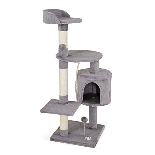 Árbol rascador para gatos, 112 cm (gris claro)