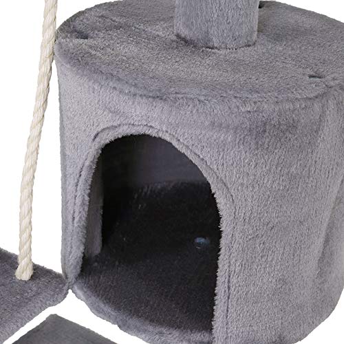 Árbol rascador para gatos, 112 cm (gris claro)