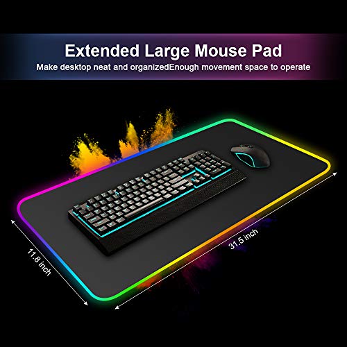 ARCHEER Alfombrilla Gaming, 800 x 300 x4.0 mm Extra Grande Alfombrilla Raton RGB para Juego, Base de Goma Antideslizante y Superficie Suave Resistente al Agua para Gamers, PC y Portátil ARCHEER Alfombrilla Gaming, 800 x 300 x4.0 mm Extra Grande Alfombrilla Raton RGB para Juego, Base de Goma Antideslizante y Superficie Suave Resistente al Agua para Gamers, PC y Portátil