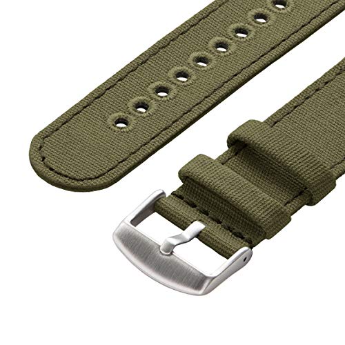 Archer Watch Straps | Correas Reloj Lona de Liberación Rápida para Hombre y Mujer | para Relojes y Smartwatch (Verde Oliva Desteñido, 22mm) Archer Watch Straps | Correas Reloj Lona de Liberación Rápida para Hombre y Mujer | para Relojes y Smartwatch (Verde Oliva Desteñido, 22mm)