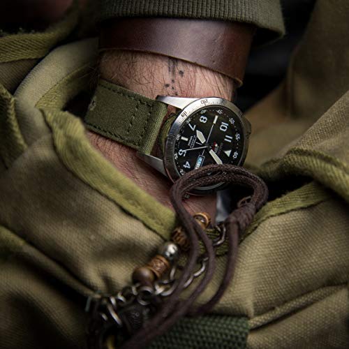 Archer Watch Straps | Correas Reloj Lona de Liberación Rápida para Hombre y Mujer | para Relojes y Smartwatch (Verde Oliva Desteñido, 22mm)