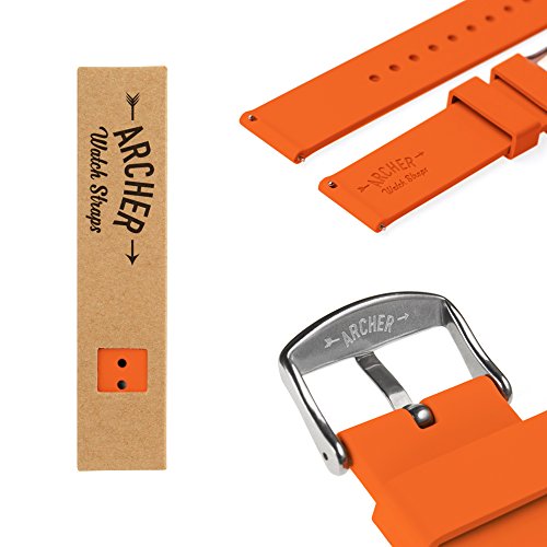 Archer Watch Straps - Correas Reloj Silicona de Liberación Rápida para Hombre y Mujer (Naranja Portland, 20mm) Archer Watch Straps - Correas Reloj Silicona de Liberación Rápida para Hombre y Mujer (Naranja Portland, 20mm)