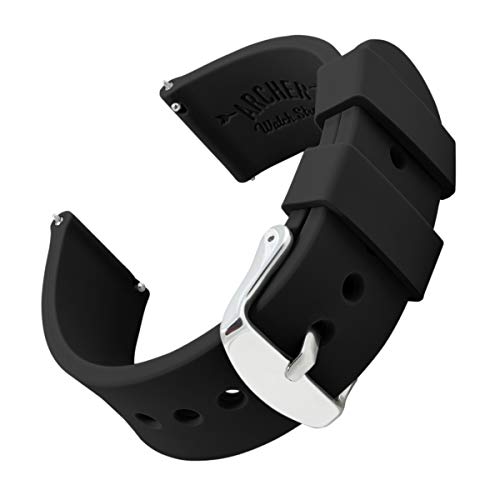 Archer Watch Straps - Correas Reloj Silicona de Liberación Rápida para Hombre y Mujer (Negro, 22mm) Archer Watch Straps - Correas Reloj Silicona de Liberación Rápida para Hombre y Mujer (Negro, 22mm)