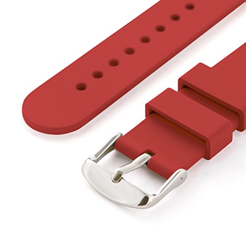 Archer Watch Straps - Correas Reloj Silicona de Liberación Rápida para Hombre y Mujer (Rojo Veneciano, 24mm)