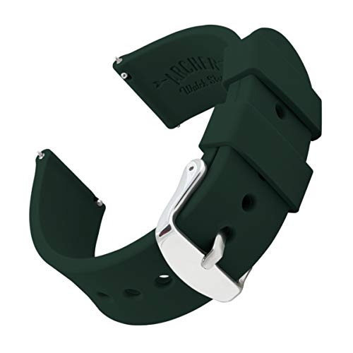 Archer Watch Straps - Correas Reloj Silicona de Liberación Rápida para Hombre y Mujer (Verde Británico de Competición, 20mm)