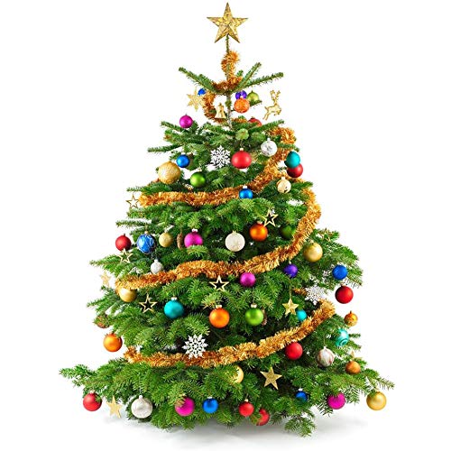 Arcoiris® Bolas de Navidad Multicolor, Negro 8cm, para Decoración de Árbol de Navidad, para Vacaciones, Bodas, Fiestas, Decoración de Regalos, Dorado, Varios tamaños (6 pcs, Negro)