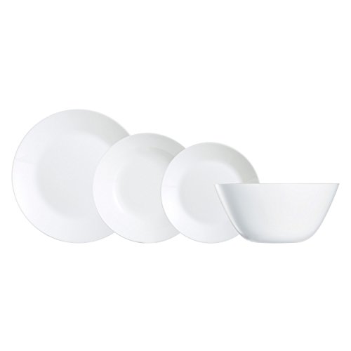 Arcopal Zelie Set 12 Platos Postre, Vajilla Vidrio Opal Extra Resistente, Blanco, 19 piezas, Unidades Arcopal Zelie Set 12 Platos Postre, Vajilla Vidrio Opal Extra Resistente, Blanco, 19 piezas, Unidades