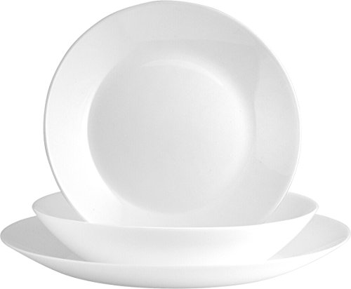 Arcopal Zelie Vajilla de Vidrio Opal Extra Resistente, 18 Piezas, Color Blanco Arcopal Zelie Vajilla de Vidrio Opal Extra Resistente, 18 Piezas, Color Blanco