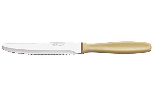 Arcos 370200-DUN14 - Caja de cuchillos de mesa (acero inoxidable de nitrum, 125 mm, mango de polipropileno, 12 unidades), color marrón