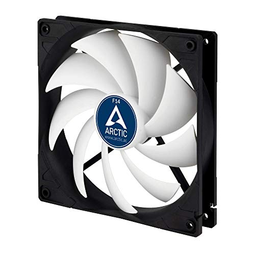 ARCTIC F14 PWM – 140 mm Ventilador de Caja para CPU con PWM Sharing Technology, Motor Trifásico Muy Silencioso, Computadora, 200-1350 RPM – Negro/Blanco