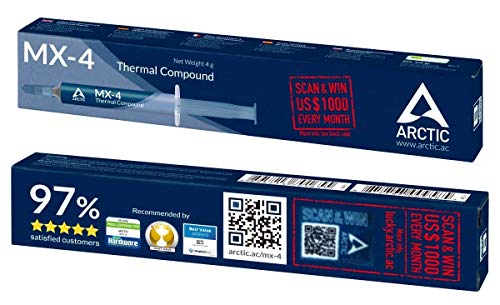 ARCTIC MX-4 (4 g) - Compuesto térmico de alto rendimiento de micropartículas de carbono, pasta térmica para cualquier ventilador de CPU ARCTIC MX-4 (4 g) - Compuesto térmico de alto rendimiento de micropartículas de carbono, pasta térmica para cualquier ventilador de CPU