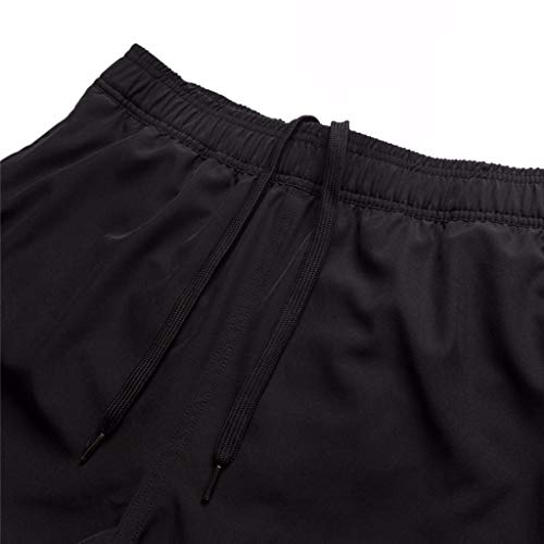 Arcweg Bañadores Hombres Pantalones Cortos Hombres Deportes con Malla Forro Elástico Correas Ajustable Bolsillos con Cremallera Secado Rápido Playa Verano Talla XL/Es 44 Negro