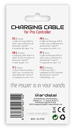 Ardistel - Cable USB, Tipo C, 3 M (Nintendo Switch) Ardistel - Cable USB, Tipo C, 3 M (Nintendo Switch)