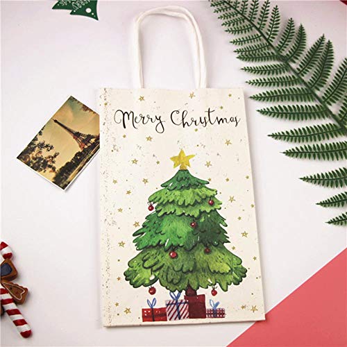 Ardorman Bolsas de Papel de Navidad, Bolsa de Papel de Regalo de patrón de Estrella de árbol de Navidad Nuevas Bolsas de Papel de merienda de Dulces de Navidad