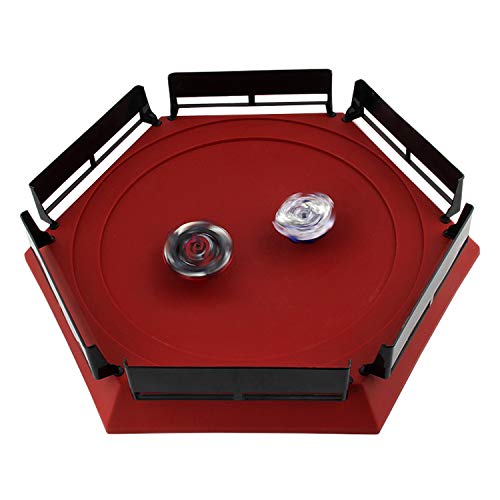 Arena Compatible para Beyblade, 38,5 X 34cm Disco Burst Gyro Arena Disco De Duelo Emocionante Spinning Top Launcher Accesorios De Juguete para Niños Niños Regalos De Cumpleaños De Navidad Rojo