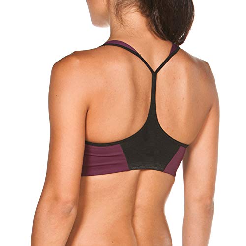 Arena W Gym Bra Top Basic Sostén Deportivo Arena Para Mujer Gym Con Alta Sujeción, Mujer, red wine-black, L