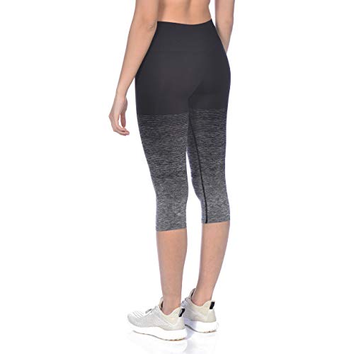 Arena W Seamless Tight Mallas 3/4 Sin Costuras Mujer, Dark Grey Melange-Black, S