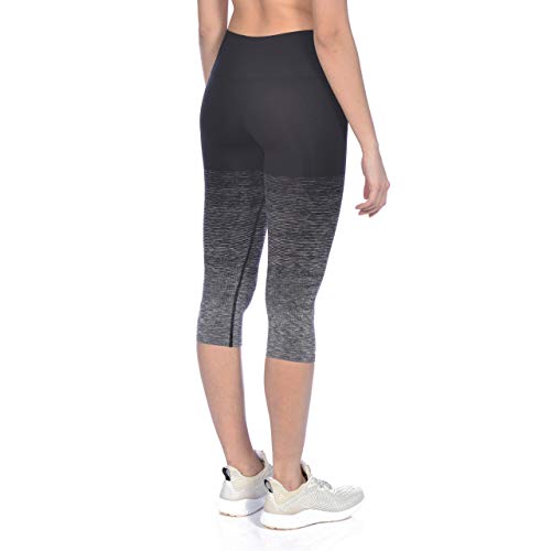 Arena W Seamless Tight Mallas 3/4 Sin Costuras Mujer, Dark Grey Melange-Black, S