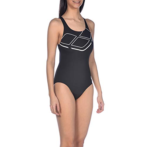 Arena W Swim Pro Back One Piece Bañador Deportivo Mujer Essentials, Black-White, 40