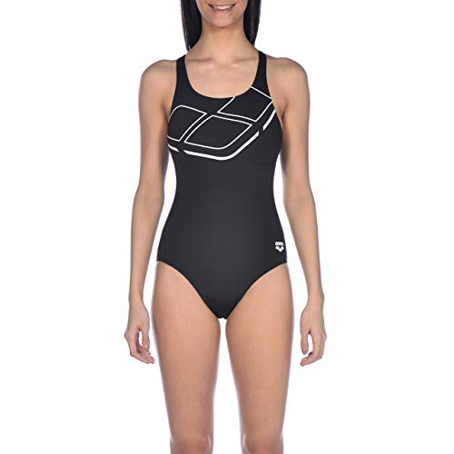 Arena W Swim Pro Back One Piece Bañador Deportivo Mujer Essentials, Black-White, 40