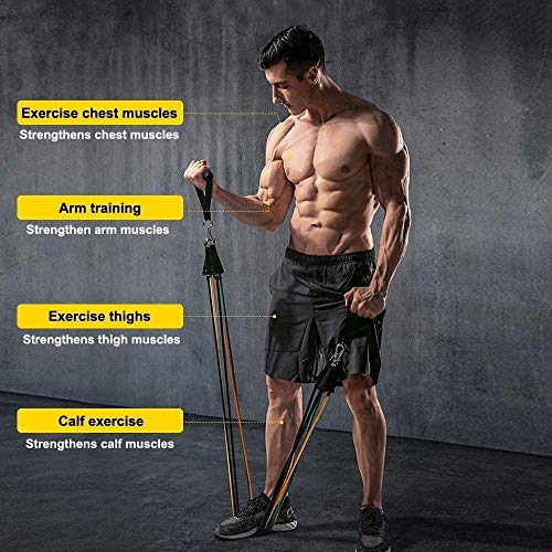 Arespark Bandas Elásticas,11 pcs Bandas Resistencias Fitness, 5 Tubos de Látex con Asas, Ancla de Puerta, para Entrenamiento de Fuerza/Yoga/Fisioterapia/Pilate Arespark Bandas Elásticas,11 pcs Bandas Resistencias Fitness, 5 Tubos de Látex con Asas, Ancla de Puerta, para Entrenamiento de Fuerza/Yoga/Fisioterapia/Pilate