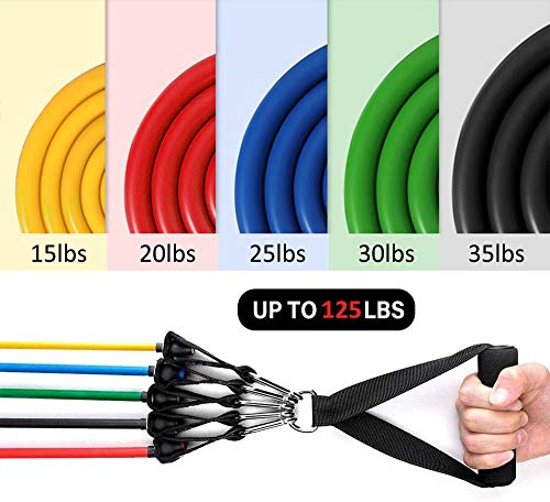 Arespark Bandas Elásticas,11 pcs Bandas Resistencias Fitness, 5 Tubos de Látex con Asas, Ancla de Puerta, para Entrenamiento de Fuerza/Yoga/Fisioterapia/Pilate Arespark Bandas Elásticas,11 pcs Bandas Resistencias Fitness, 5 Tubos de Látex con Asas, Ancla de Puerta, para Entrenamiento de Fuerza/Yoga/Fisioterapia/Pilate