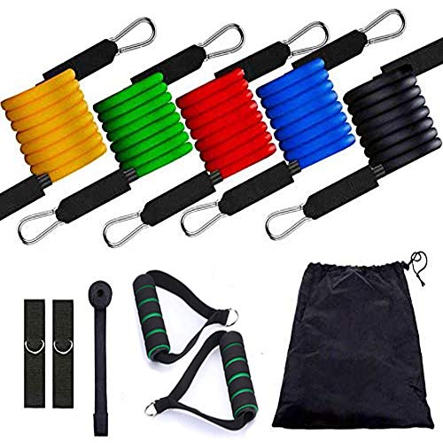 Arespark Bandas Elásticas,11 pcs Bandas Resistencias Fitness, 5 Tubos de Látex con Asas, Ancla de Puerta, para Entrenamiento de Fuerza/Yoga/Fisioterapia/Pilate Arespark Bandas Elásticas,11 pcs Bandas Resistencias Fitness, 5 Tubos de Látex con Asas, Ancla de Puerta, para Entrenamiento de Fuerza/Yoga/Fisioterapia/Pilate