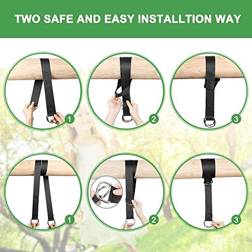 Arespark Correas de Hamacas, Columpio de Árboles para Exteriores de 1.5M, Suspensión de Hamaca Colgar al árbol con 4 Mosquetones (Máx. 600 kg) Arespark Correas de Hamacas, Columpio de Árboles para Exteriores de 1.5M, Suspensión de Hamaca Colgar al árbol con 4 Mosquetones (Máx. 600 kg)