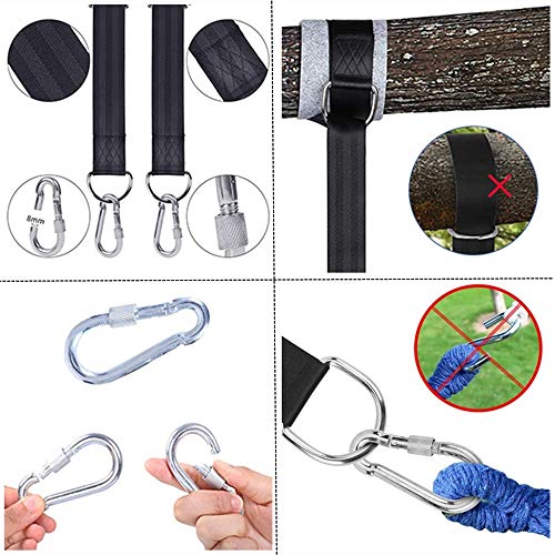 Arespark Correas de Hamacas, Columpio de Árboles para Exteriores de 1.5M, Suspensión de Hamaca Colgar al árbol con 4 Mosquetones (Máx. 600 kg) Arespark Correas de Hamacas, Columpio de Árboles para Exteriores de 1.5M, Suspensión de Hamaca Colgar al árbol con 4 Mosquetones (Máx. 600 kg)