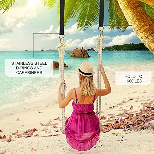 Arespark Correas de Hamacas, Columpio de Árboles para Exteriores de 1.5M, Suspensión de Hamaca Colgar al árbol con 4 Mosquetones (Máx. 600 kg) Arespark Correas de Hamacas, Columpio de Árboles para Exteriores de 1.5M, Suspensión de Hamaca Colgar al árbol con 4 Mosquetones (Máx. 600 kg)