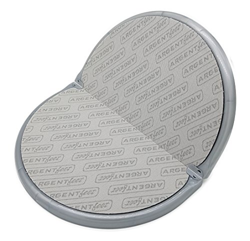 Argent Fit - Alfombrilla FitFeet para vestuario, para salir de la ducha, fibra de plata antibacteriana, gris