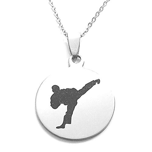 ARITZI - Colgante 26 mm en Acero Inoxidable de símbolo Deportivo Grabado con láser - Incluye Cadena de eslabones de 50cm en Acero - Artes Marciales ARITZI - Colgante 26 mm en Acero Inoxidable de símbolo Deportivo Grabado con láser - Incluye Cadena de eslabones de 50cm en Acero - Artes Marciales