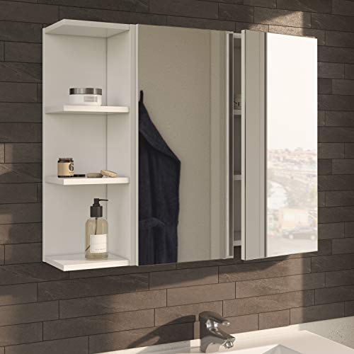 ARKITMOBEL 305081BO - Modulo Rinconero para Baño, Color Blanco Brillo, 20 cm (Largo) x 65 cm (Alto) x 19,5 cm (Fondo)