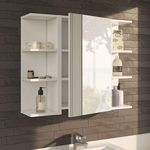 ARKITMOBEL 305081BO - Modulo Rinconero para Baño, Color Blanco Brillo, 20 cm (Largo) x 65 cm (Alto) x 19,5 cm (Fondo)